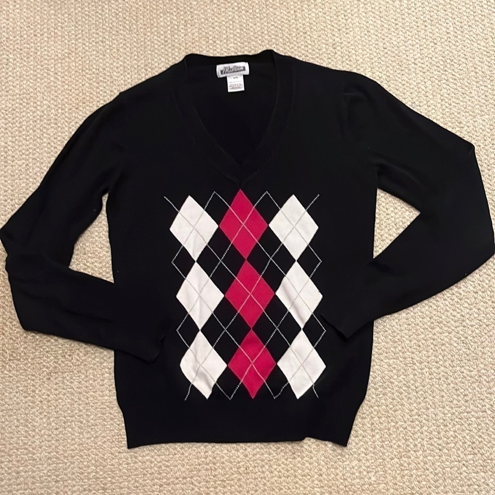 Argyle v neck sweater